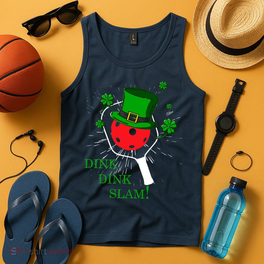 Pickleball St Patricks Day Leprechaun Dink Dink Slam Tank Top