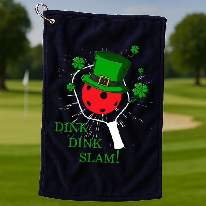 Pickleball St Patricks Day Leprechaun Dink Dink Slam Golf Towel