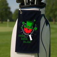 Pickleball St Patricks Day Leprechaun Dink Dink Slam Golf Towel