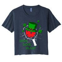 Pickleball St Patricks Day Leprechaun Dink Dink Slam Women's Crop Top Tee