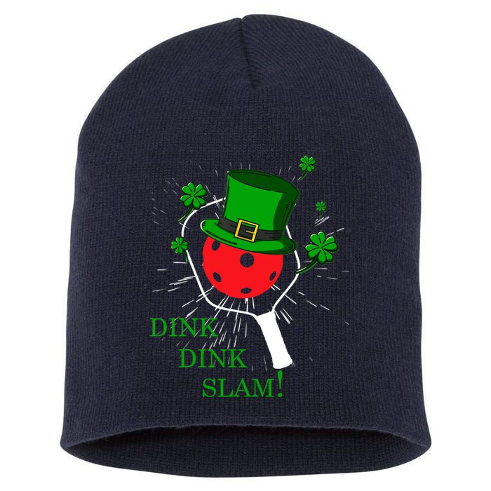 Pickleball St Patricks Day Leprechaun Dink Dink Slam Short Acrylic Beanie