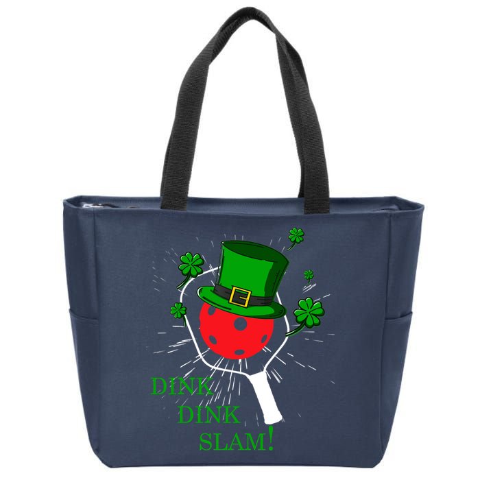 Pickleball St Patricks Day Leprechaun Dink Dink Slam Zip Tote Bag