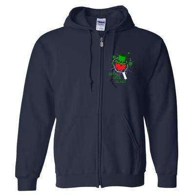 Pickleball St Patricks Day Leprechaun Dink Dink Slam Full Zip Hoodie
