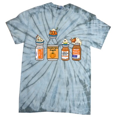 Pumpkin Spice Propofol Ativan Versed Haldol Nurse Halloween Tie-Dye T-Shirt