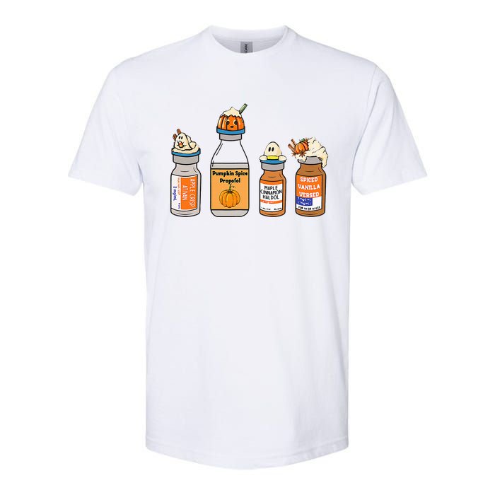 Pumpkin Spice Propofol Ativan Versed Haldol Nurse Halloween Softstyle CVC T-Shirt