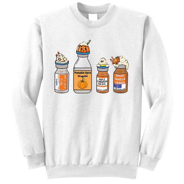 Pumpkin Spice Propofol Ativan Versed Haldol Nurse Halloween Sweatshirt