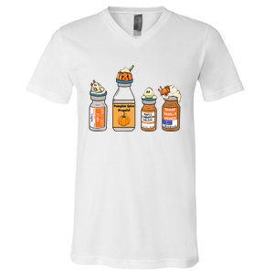 Pumpkin Spice Propofol Ativan Versed Haldol Nurse Halloween V-Neck T-Shirt