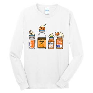 Pumpkin Spice Propofol Ativan Versed Haldol Nurse Halloween Tall Long Sleeve T-Shirt