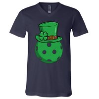 Pickleball St Patricks Day Lucky Pickleball Player Premium V-Neck T-Shirt