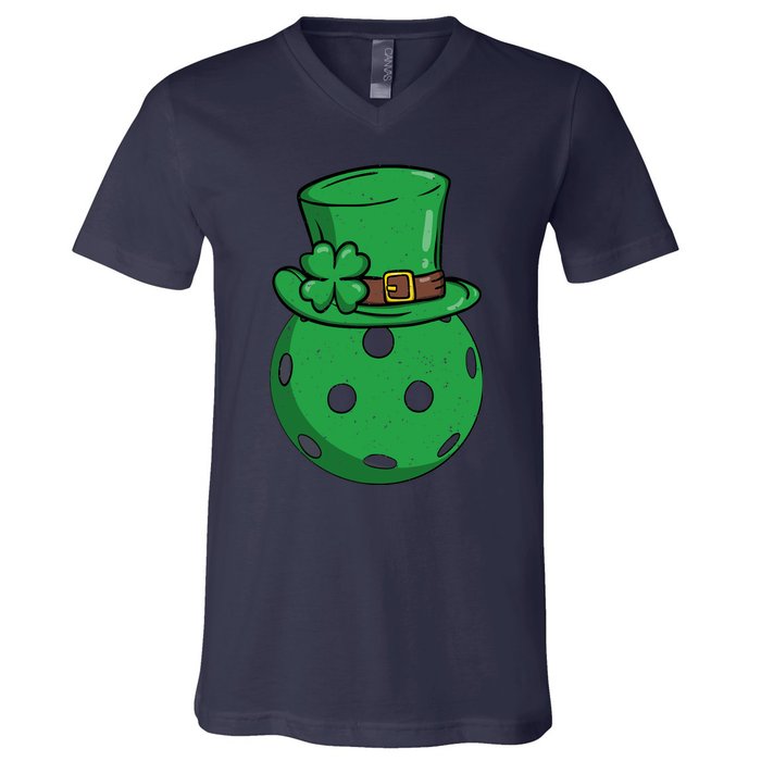 Pickleball St Patricks Day Lucky Pickleball Player Premium V-Neck T-Shirt