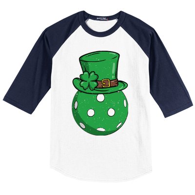 Pickleball St Patricks Day Lucky Pickleball Player Premium Baseball Sleeve Shirt