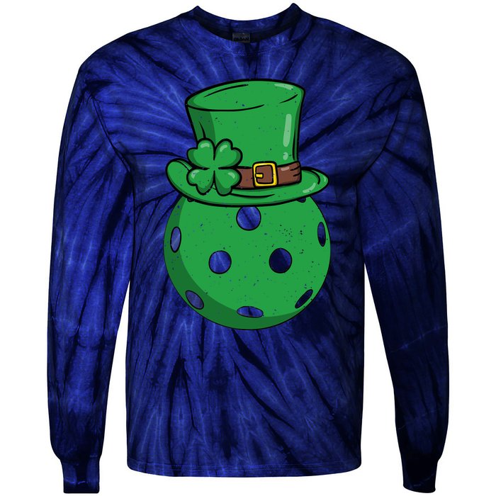 Pickleball St Patricks Day Lucky Pickleball Player Premium Tie-Dye Long Sleeve Shirt