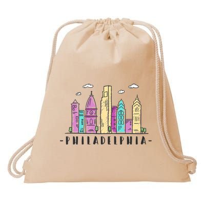 Philadelphia Skyline Pennsylvania Souvenir Gift Drawstring Bag