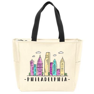 Philadelphia Skyline Pennsylvania Souvenir Gift Zip Tote Bag