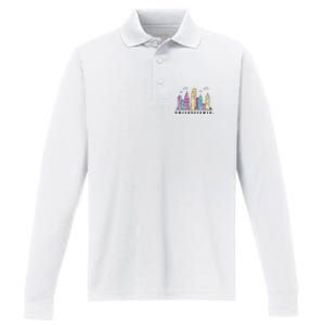 Philadelphia Skyline Pennsylvania Souvenir Gift Performance Long Sleeve Polo