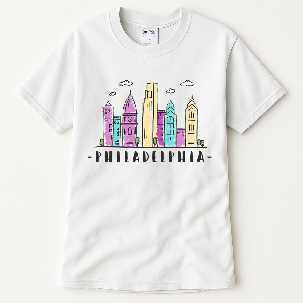 Philadelphia Skyline Pennsylvania Souvenir Gift Tall T-Shirt