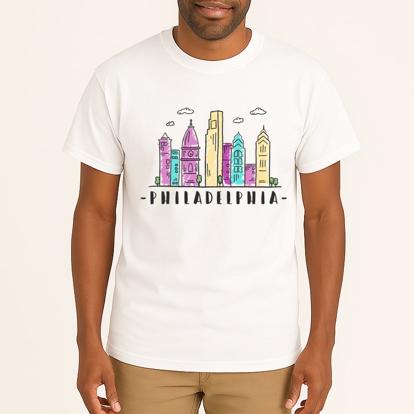 Philadelphia Skyline Pennsylvania Souvenir Gift Tall T-Shirt