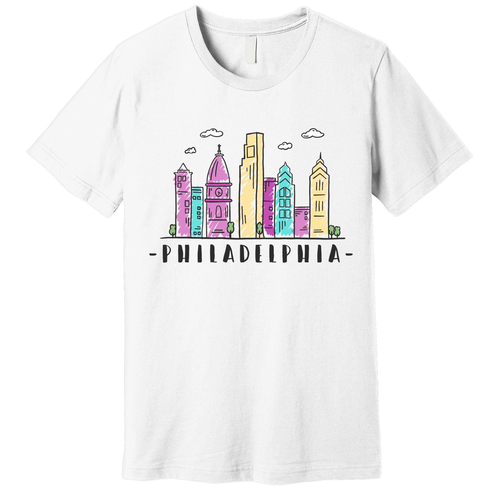 Philadelphia Skyline Pennsylvania Souvenir Gift Premium T-Shirt