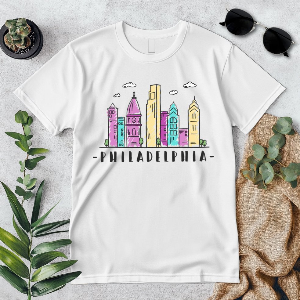 Philadelphia Skyline Pennsylvania Souvenir Gift Premium T-Shirt