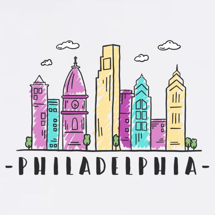 Philadelphia Skyline Pennsylvania Souvenir Gift Baby Bodysuit