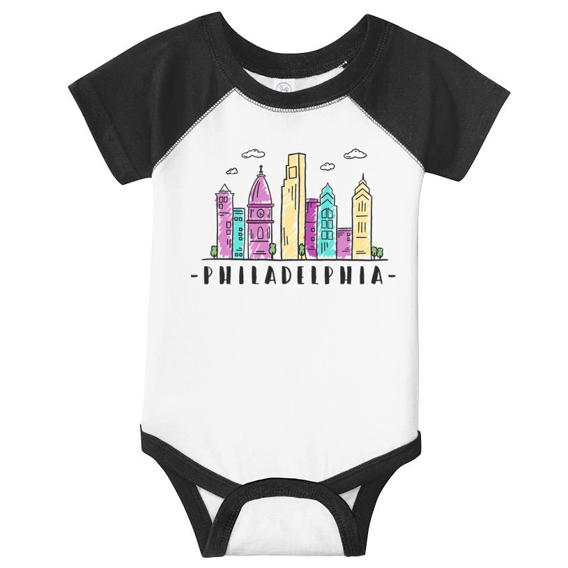 Philadelphia Skyline Pennsylvania Souvenir Gift Infant Baby Jersey Bodysuit