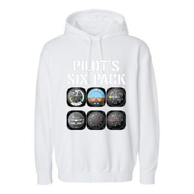 Pilots Six Pack Funny Pilot Aviation Flying Garment-Dyed Fleece Hoodie