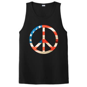 Peace Sign Peace Love America Give Peace A Chance Great Gift PosiCharge Competitor Tank