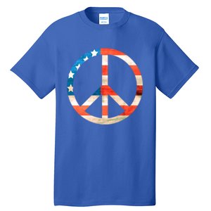 Peace Sign Peace Love America Give Peace A Chance Great Gift Tall T-Shirt