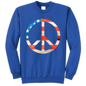 Peace Sign Peace Love America Give Peace A Chance Great Gift Tall Sweatshirt