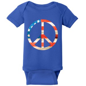 Peace Sign Peace Love America Give Peace A Chance Great Gift Baby Bodysuit