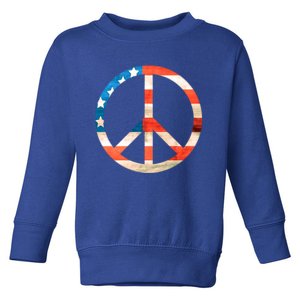 Peace Sign Peace Love America Give Peace A Chance Great Gift Toddler Sweatshirt