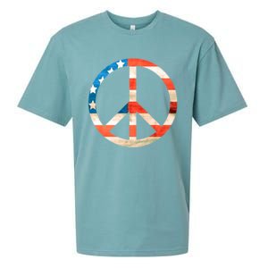 Peace Sign Peace Love America Give Peace A Chance Great Gift Sueded Cloud Jersey T-Shirt