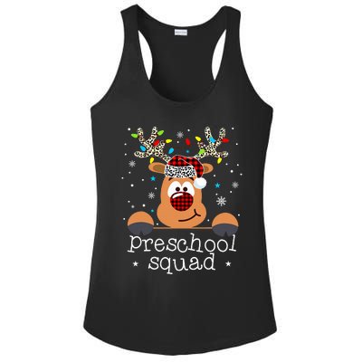 Preschool Squad Plaid Reindeer Santa Hat Teacher Christmas Ladies PosiCharge Competitor Racerback Tank