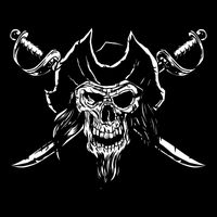 Pirate Skull Cooling Performance Crew T-Shirt