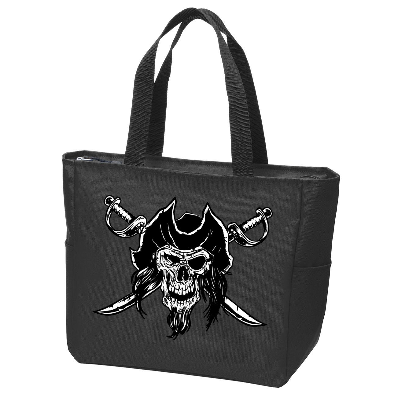 Pirate Skull Zip Tote Bag