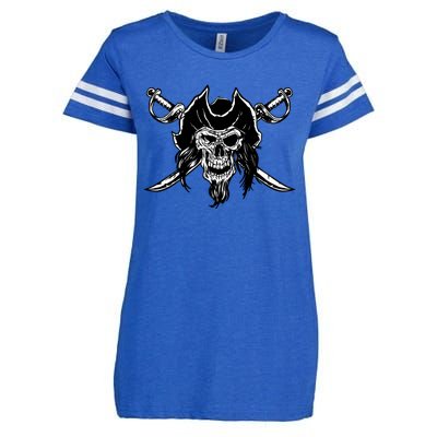 Pirate Skull Enza Ladies Jersey Football T-Shirt