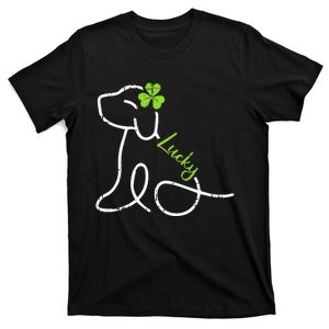 Puppy St Patricks Day Dog Lover Shamrock T-Shirt