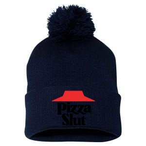 Pizza Slut Pizza Lover Pom Pom 12in Knit Beanie