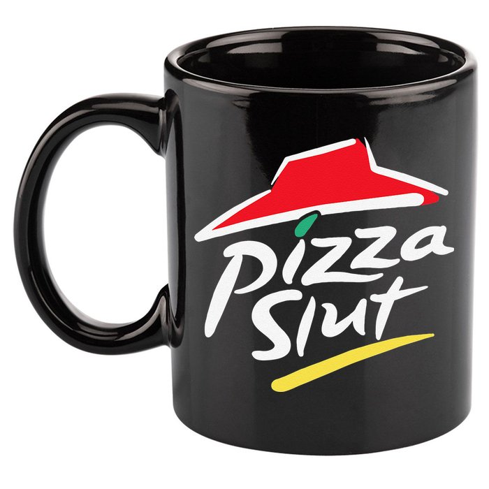 Pizza Slut Pepperoni Cheese Slice 11oz C Handle Ceramic Mug