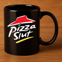 Pizza Slut Pepperoni Cheese Slice 11oz C Handle Ceramic Mug