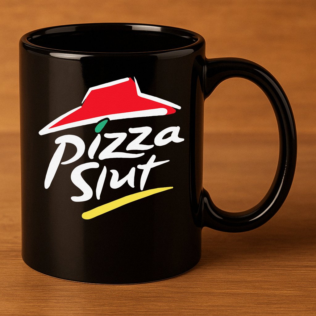 Pizza Slut Pepperoni Cheese Slice 11oz C Handle Ceramic Mug