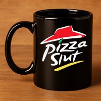 Pizza Slut Pepperoni Cheese Slice 11oz C Handle Ceramic Mug