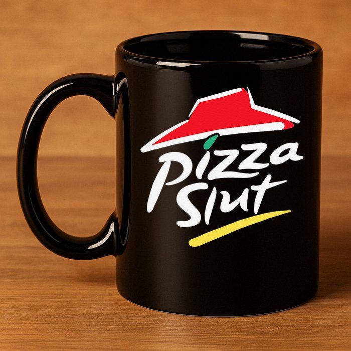 Pizza Slut Pepperoni Cheese Slice 11oz C Handle Ceramic Mug