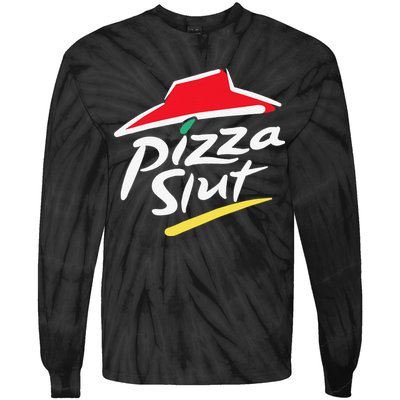 Pizza Slut Pepperoni Cheese Slice Tie-Dye Long Sleeve Shirt