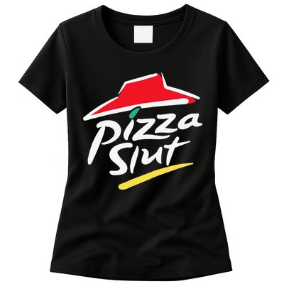 Pizza Slut Pepperoni Cheese Slice Womens T-Shirt