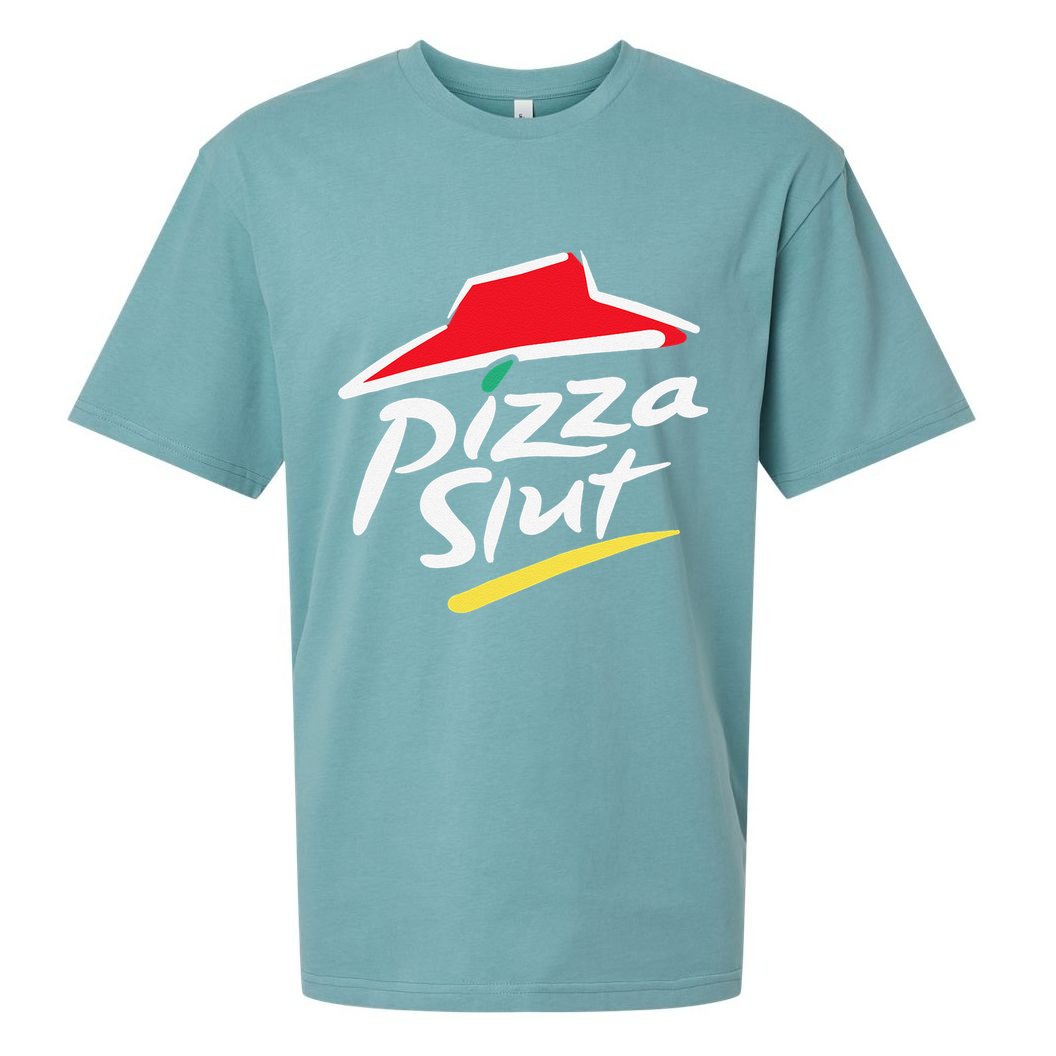 Pizza Slut Pepperoni Cheese Slice Sueded Cloud Jersey T-Shirt