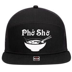 Pho Sho Present Foodie Soup Vietnamese Viet Asian Food Bow 7 Panel Mesh Trucker Snapback Hat