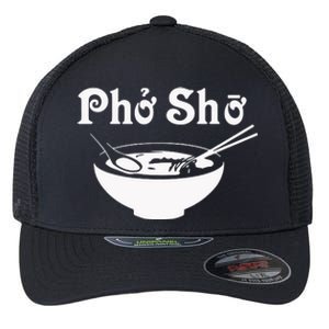 Pho Sho Present Foodie Soup Vietnamese Viet Asian Food Bow Flexfit Unipanel Trucker Cap