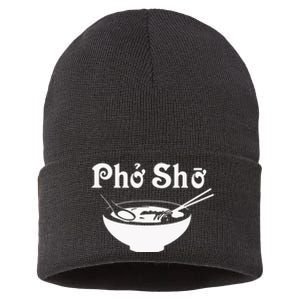 Pho Sho Present Foodie Soup Vietnamese Viet Asian Food Bow Sustainable Knit Beanie