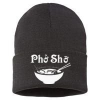 Pho Sho Present Foodie Soup Vietnamese Viet Asian Food Bow Sustainable Knit Beanie